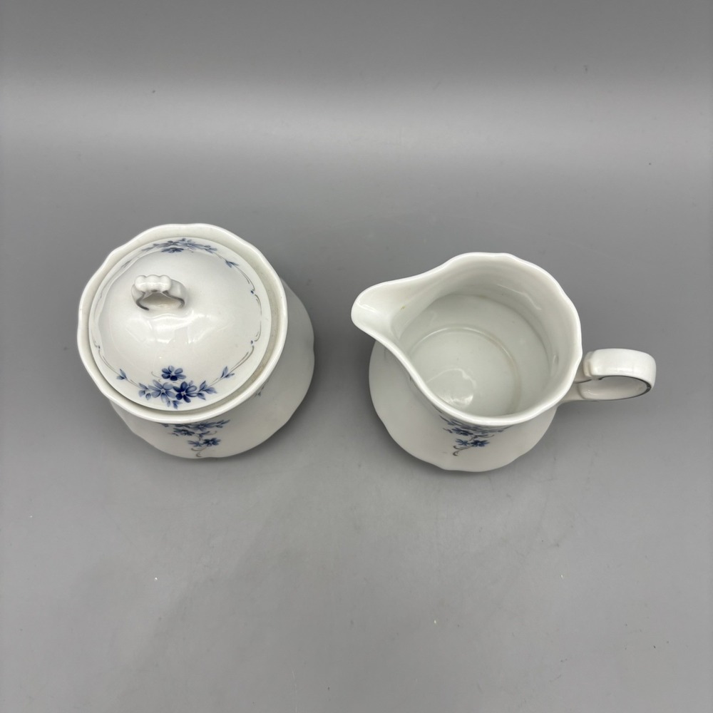 WINTERLING ROSLAU BAVARIA, CREAM & SUGAR Set Blue Flowers - Picture 2 of 7